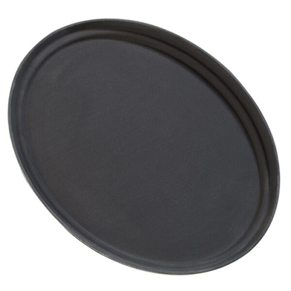 Griptite Dienblad 57x68 cm ovaal anti-slip zwart fiberglass | HOFI Totaal | 507444