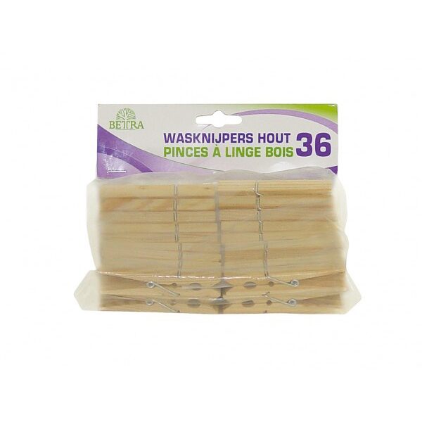 Wasknijpers hout (set van 40) | HOFI Totaal | 513255