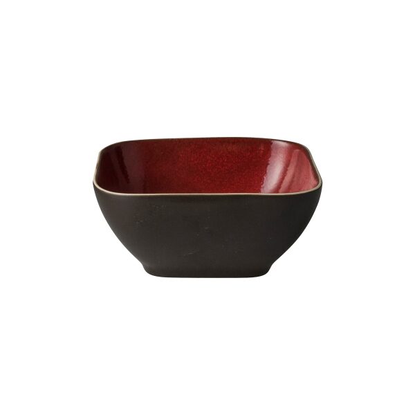 Lava Schaal 12 cm vierkant rood/bruin Palmer Stoneware | HOFI Totaal | 527269