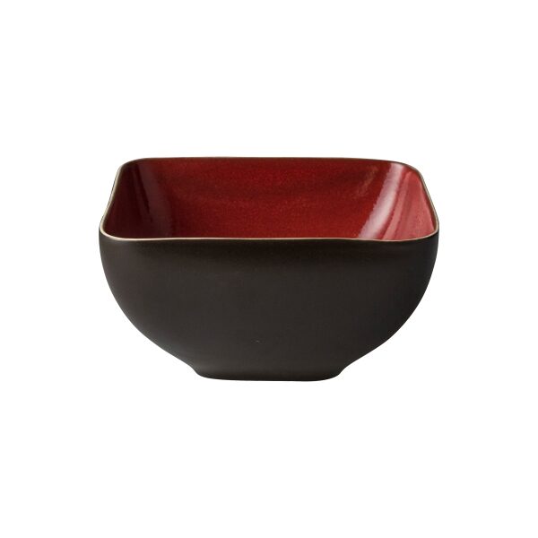 Lava Schaal 14 cm vierkant rood/bruin Palmer stoneware | HOFI Totaal | 527270