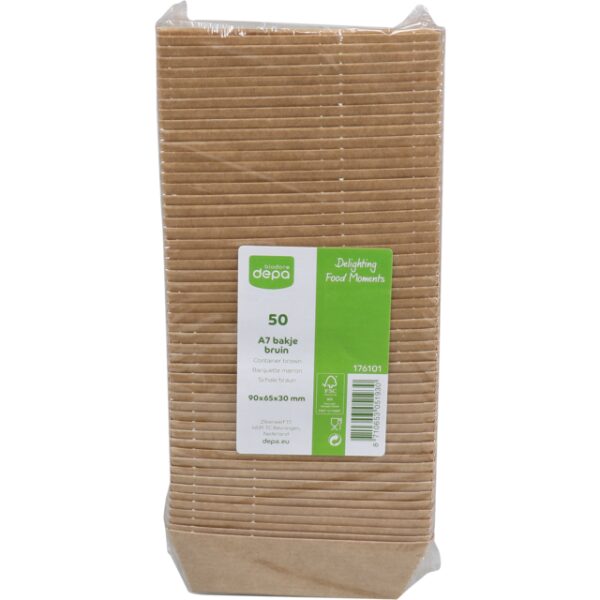 Biodore® Bak, Papier, A7, snackbak, 108x80x30mm, bruin | HOFI Totaal | 17600101