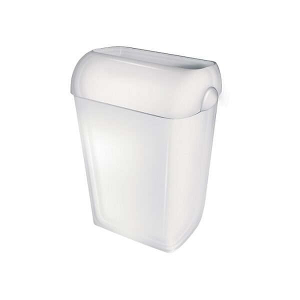Afvalbak 42 liter kunststof wit staand / wandbevestiging | HOFI Totaal | 989