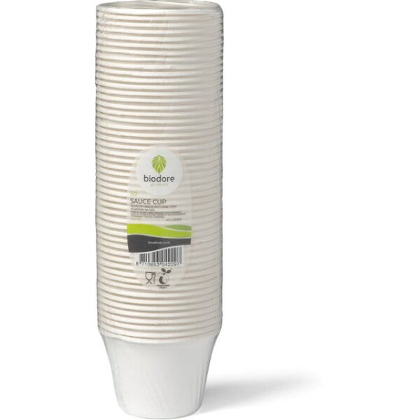 Cup, Sauscup, Suikerrietpulp, 140ml, 5oz, 52mm, wit | HOFI Totaal | DEPA 52100401